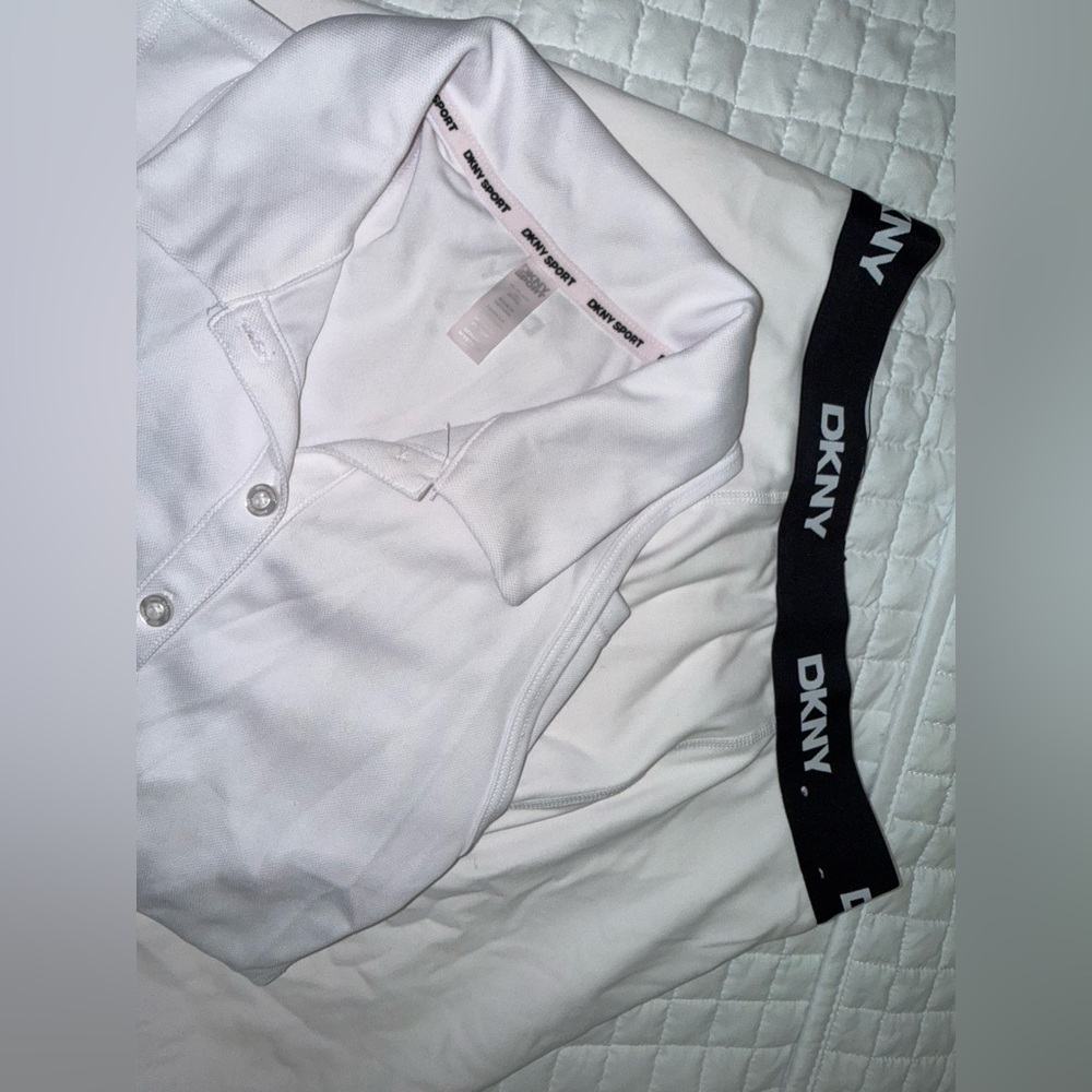DKNY White Polo and Skort Ensemble